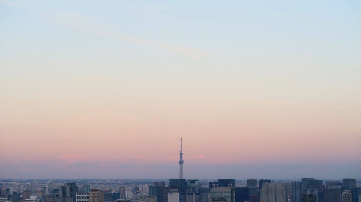 Sonnenuntergang über Tokio.