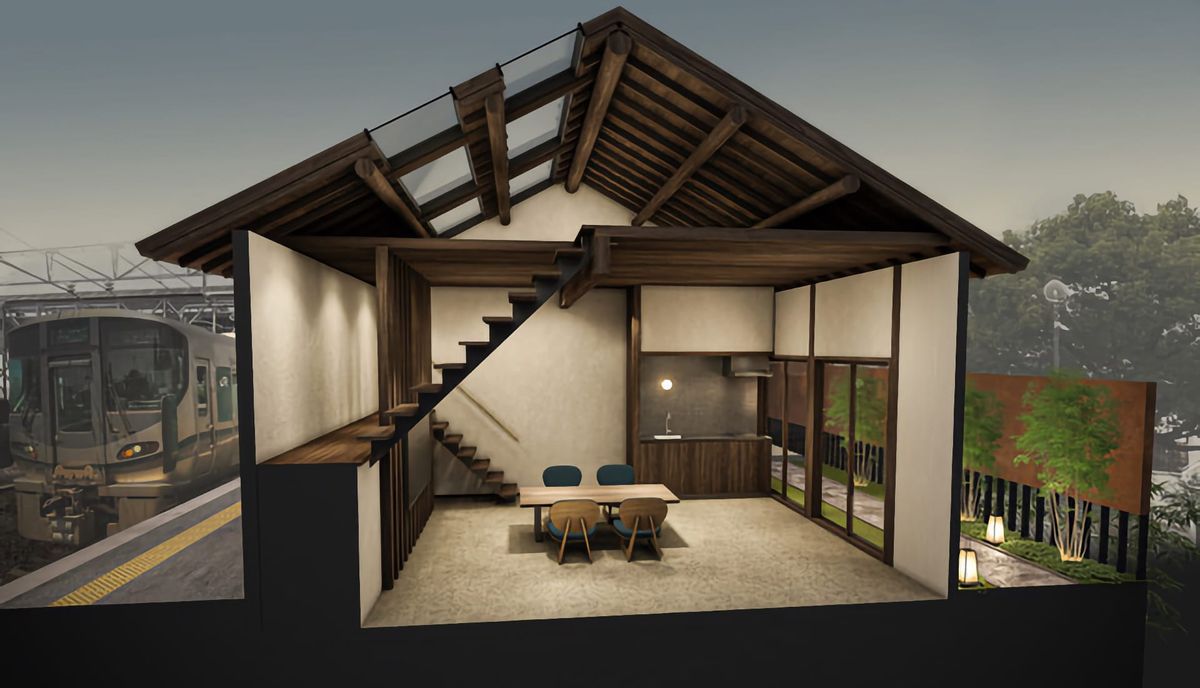 Schlafen im ländlichen Bahnhof