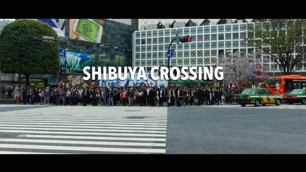 Der Shibuya Crossing in Zeitlupe