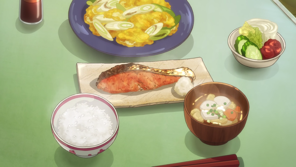 Eine Szene aus der Marukome-Werbung "Itsudemo issho ni".