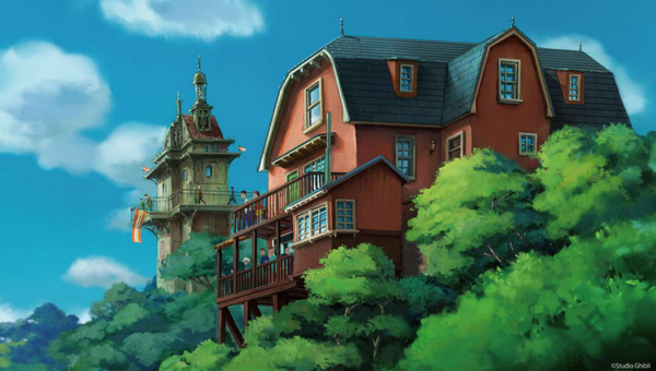 Eine Visualisierung des Areals "Seishun no oka" mit dem Haus aus dem Anime "Stimme des Herzens".