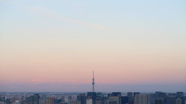 Sonnenuntergang über Tokio.