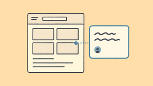 An illustration featuring a wireframe design with an annotation on it.