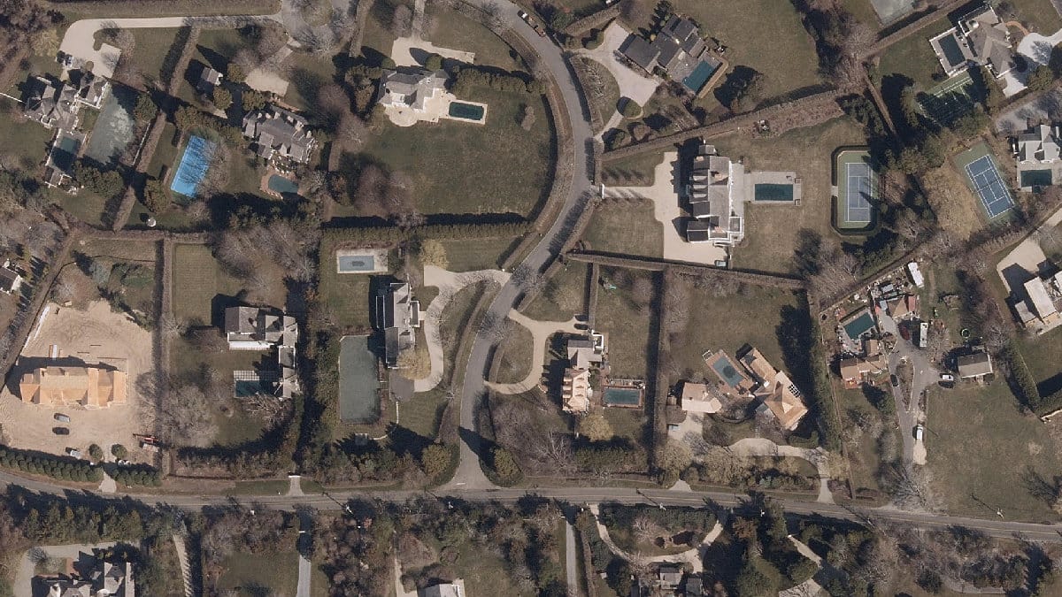 Aerial view of the property