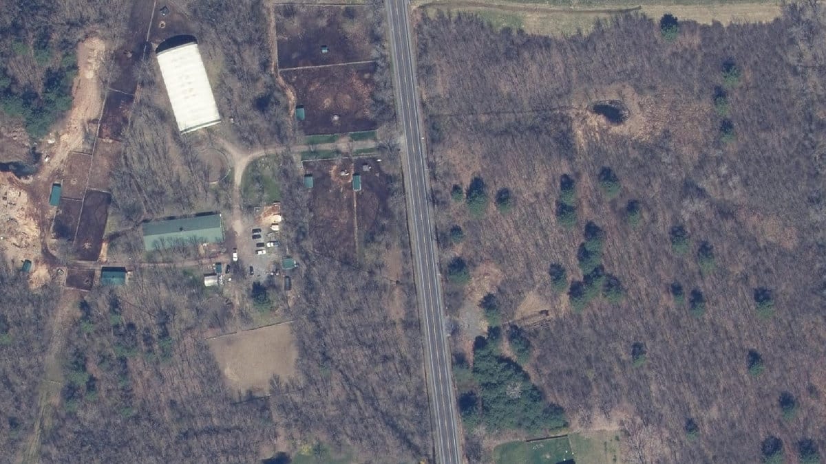Aerial view of the property
