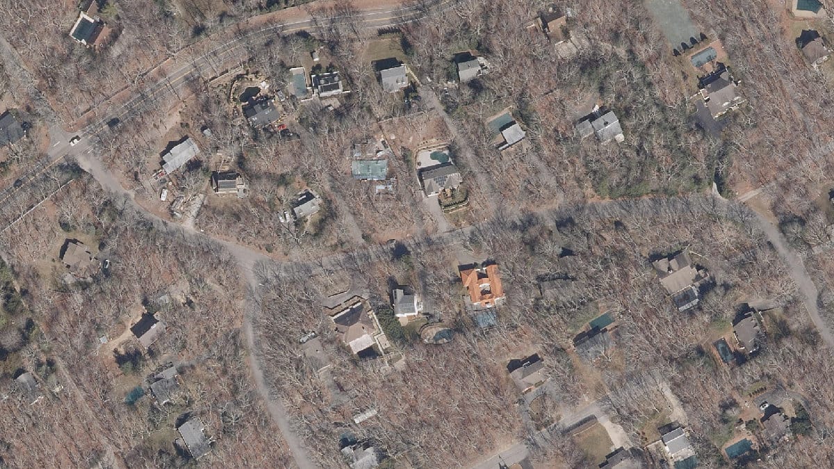 Aerial view of the property