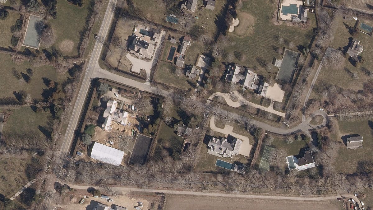 Aerial view of the property