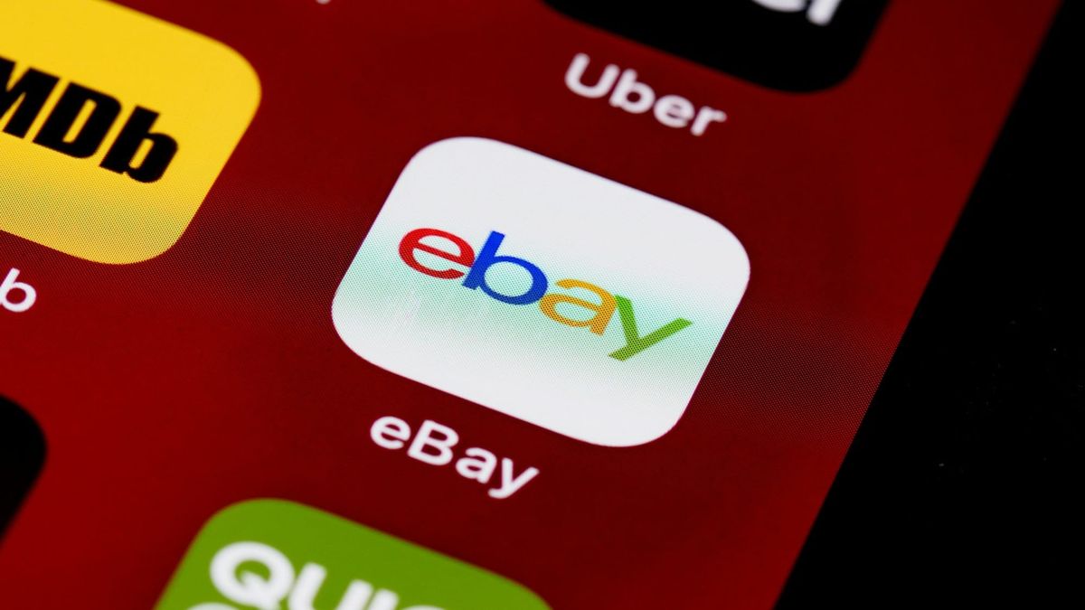 eBay marketplace logo with Depop acquisition highlighting second-quarter growth