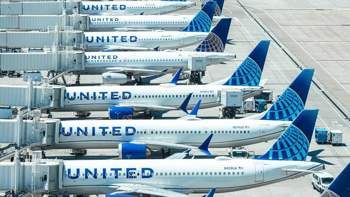 United Airlines aircrafts at an airport as strong travel demand meets rising fuel costs