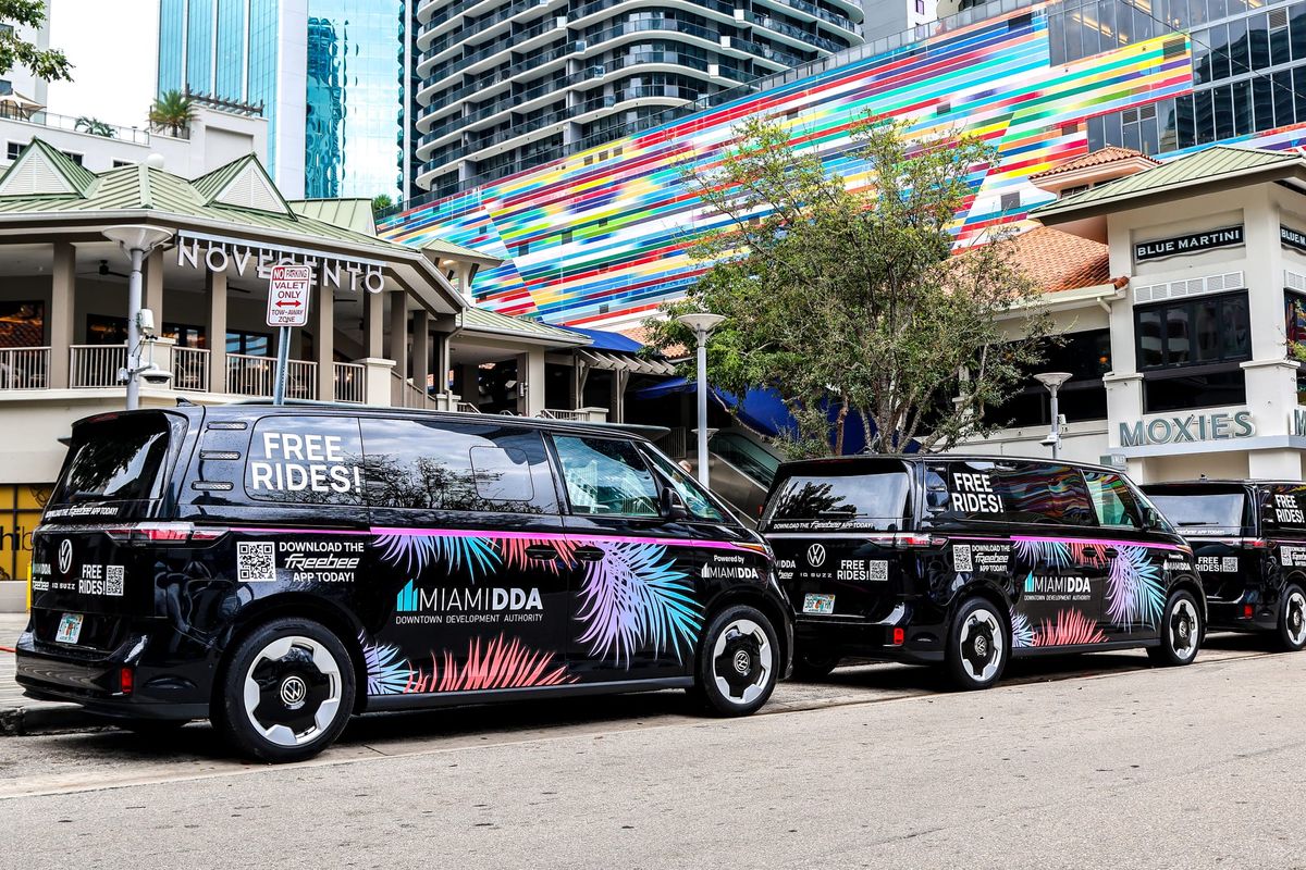 Freebee & the DDA's Free Electric Rides Now Cover Downtown Miami, Brickell, and Edgewater.