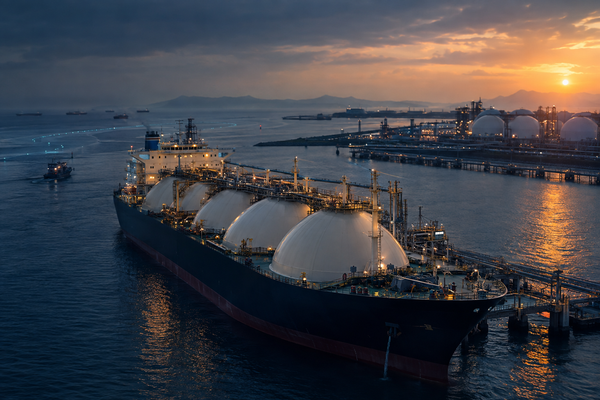 Very large gas carrier and energy terminal representing India's LPG supply diversification