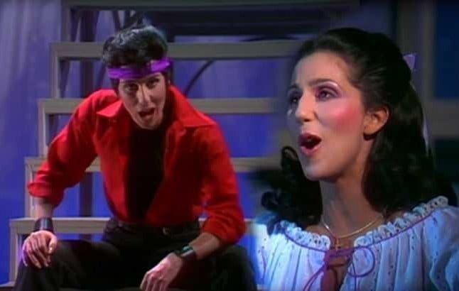 Cher as both Tony and Maria in West Side Story