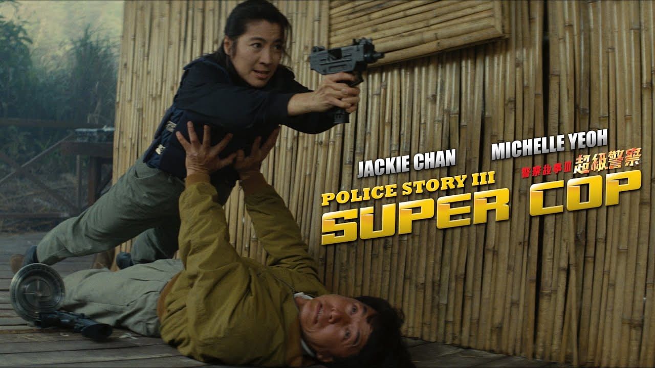 Jackie Chan catching MIchelle Yeoh by the boobs in Supercop
