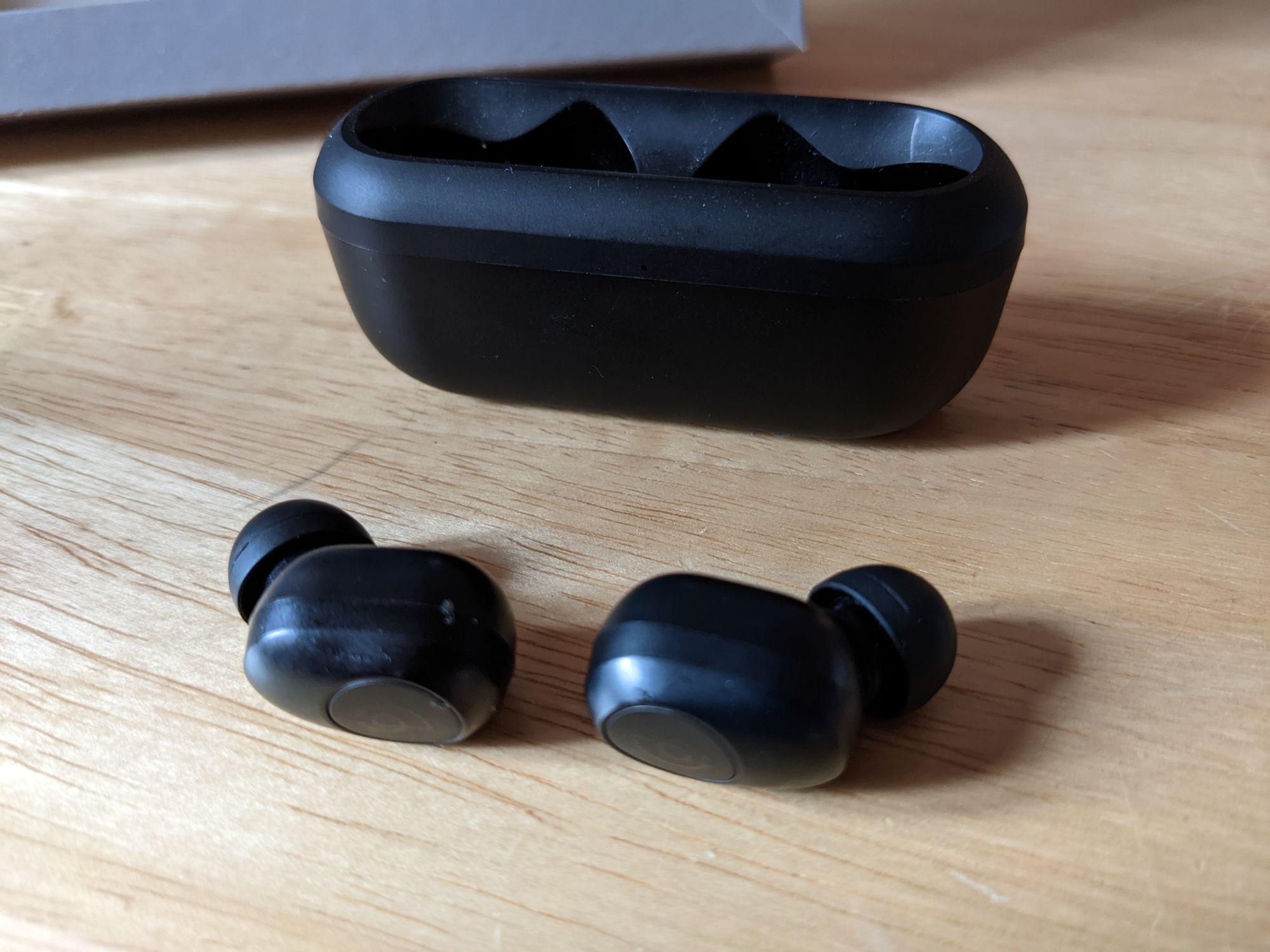 Black wireless Haylou GT2 bluetooth headphones