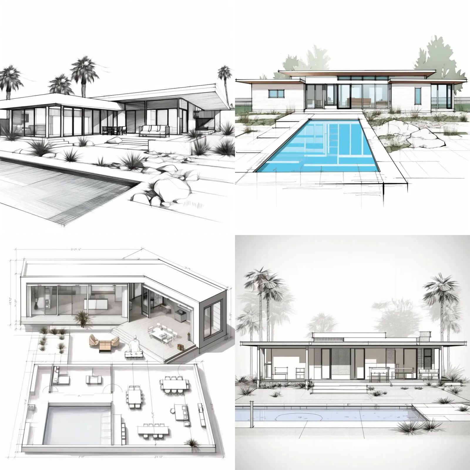 House Line Drawing Midjourney Prompt