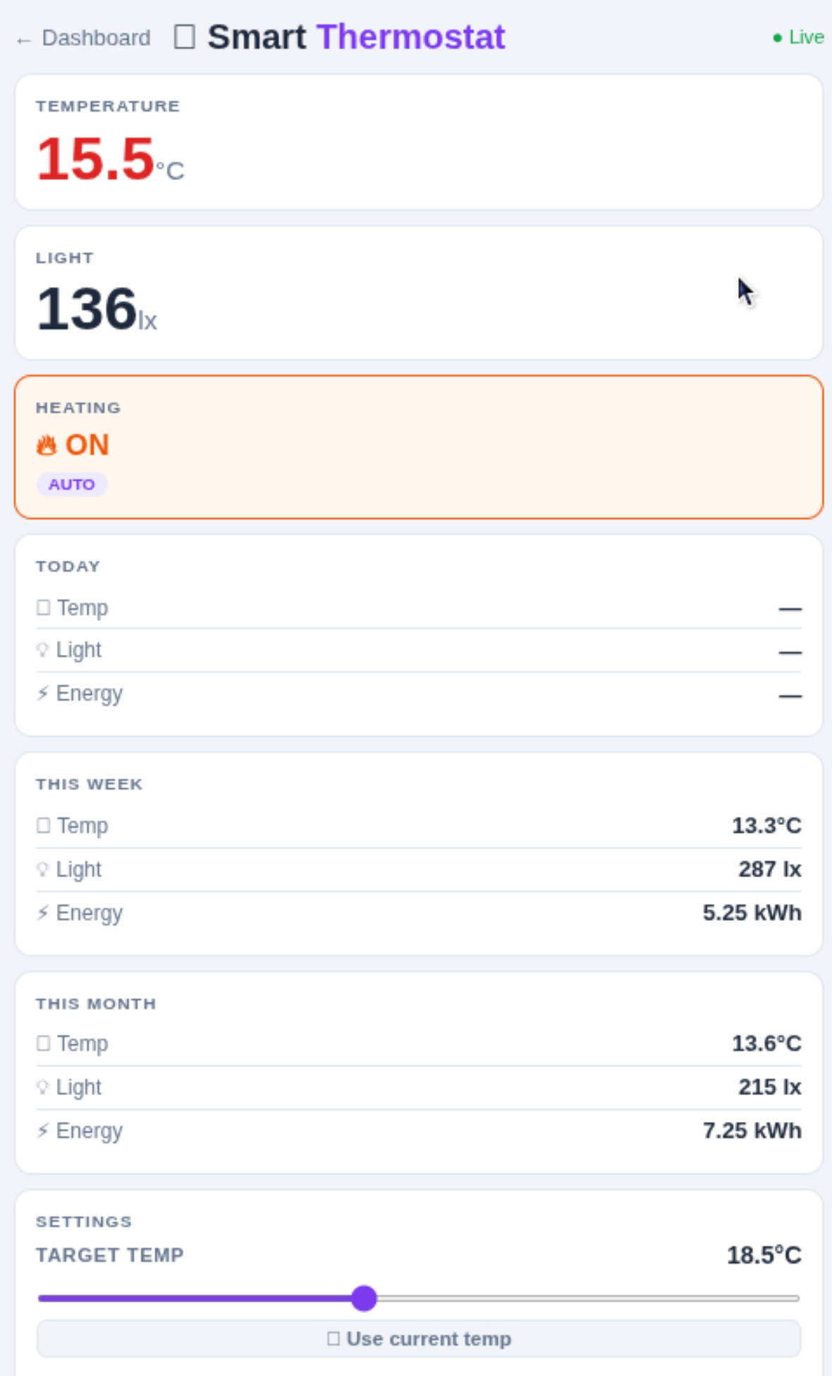 SmartThermostat Interface