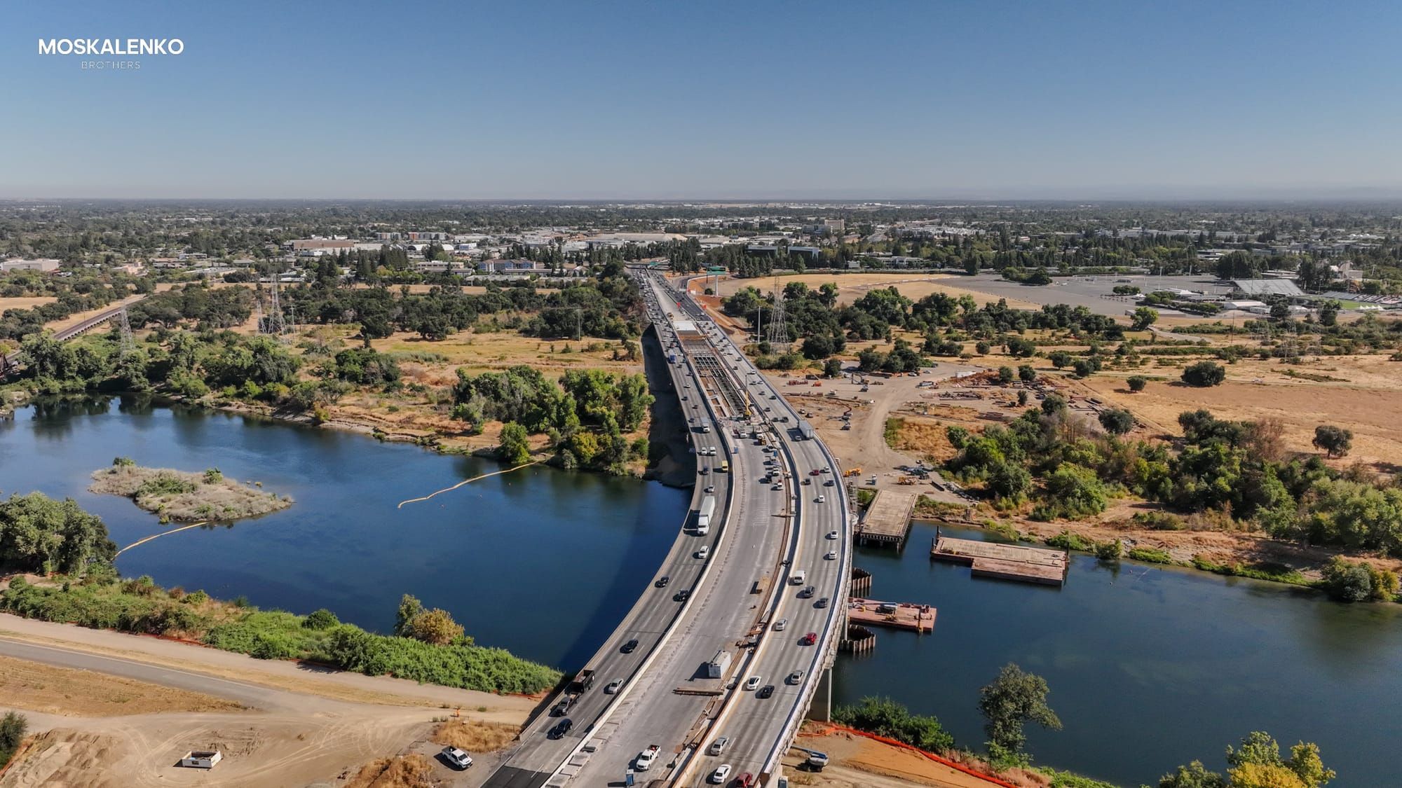 American River Bridge along Capital City Freeway is slated for early 2026 completion and will feature three lanes in each direction