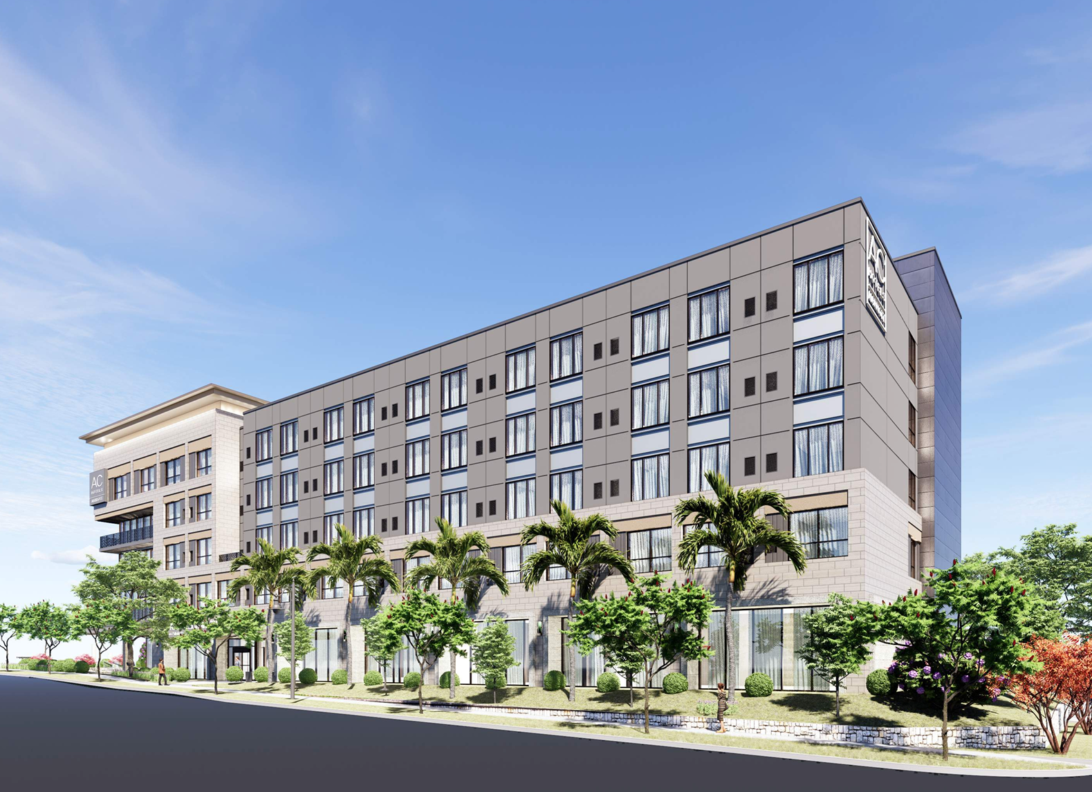 Rendering of the 130-room, 85,690-square-foot AC Hotel by Insignia Hospitality Groups, Inc. 