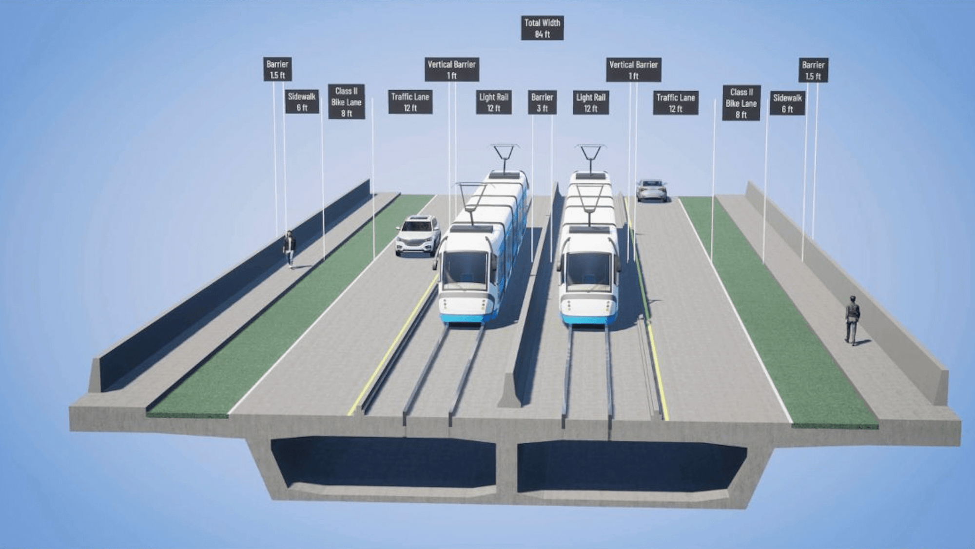 Rendering of one of the Truxel Bridge alternatives presented to the public during an open house event.