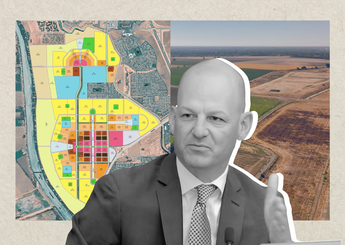 over design showing Sacramento Mayor Kevin McCarty alongside a map of the proposed Upper Westside development