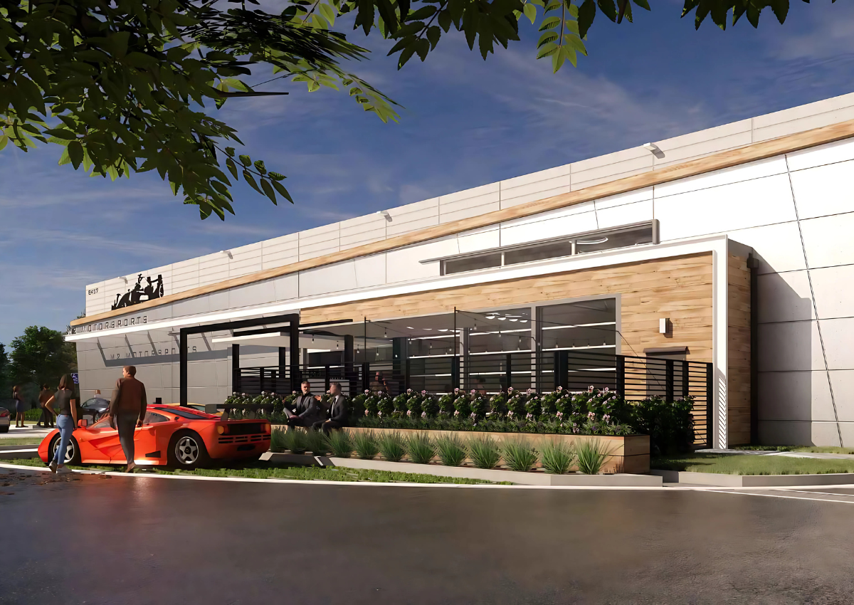 Rendering of the proposed M2 Motorsports complex in Roseville. Courtesy of RMW Architecture.