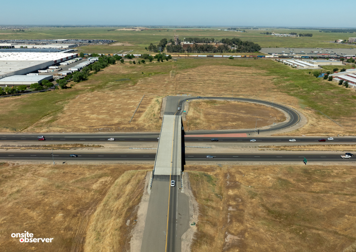 Aerial view of the Whitney Ranch Parkway overcrossing in Rocklin — the starting point for Phase 1 of the long-awaited Placer Parkway project.