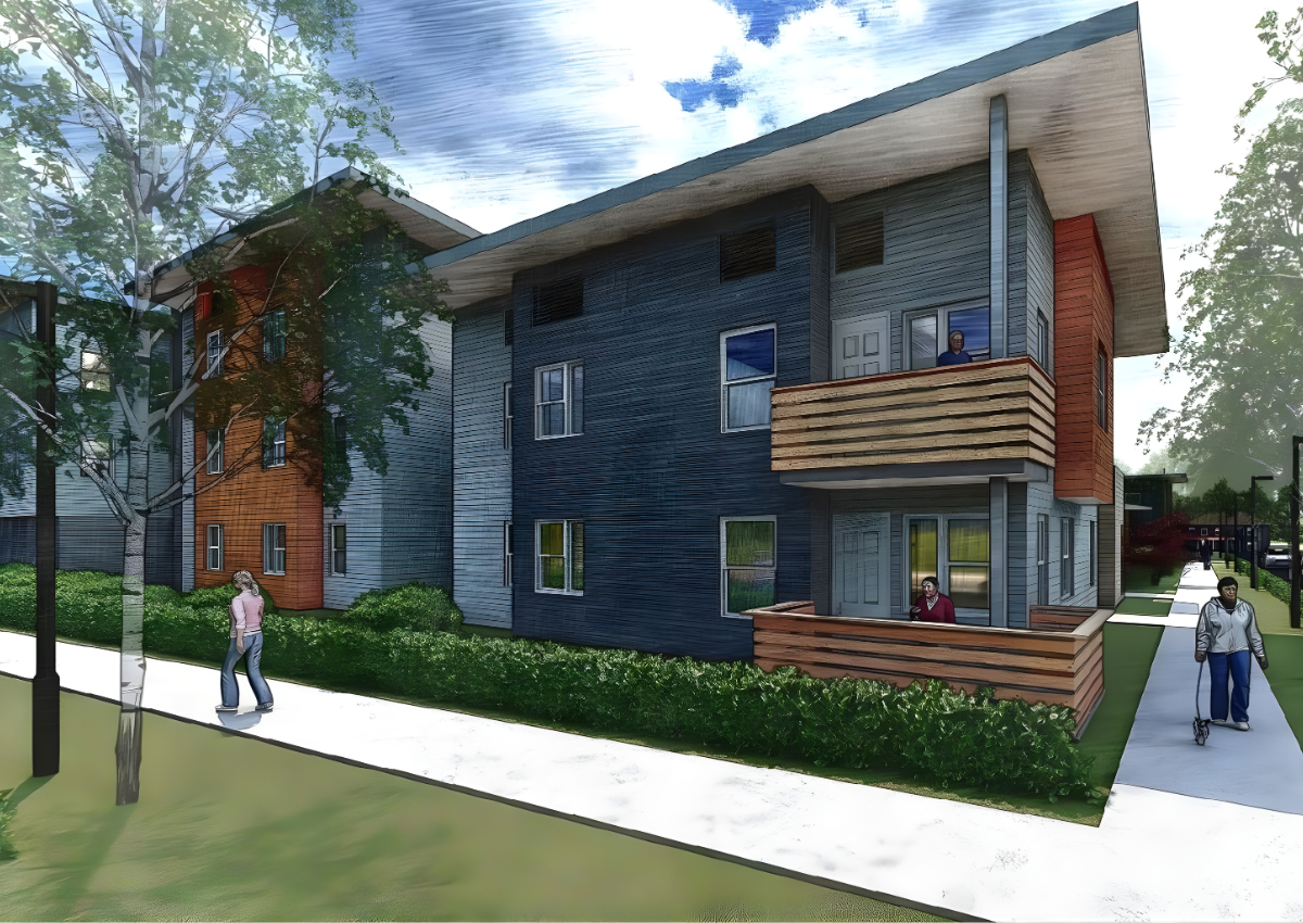 Rendering of Donner Field Senior Apartments in Oak Park. Courtesy of Mogavero Architects.