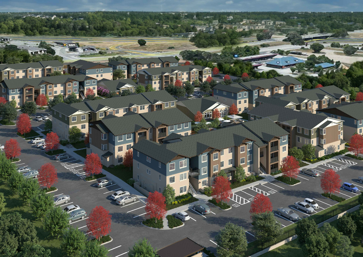 A rendering shows the proposed Hope Way Apartments in Penryn, a 240-unit affordable housing community that has drawn strong local opposition.