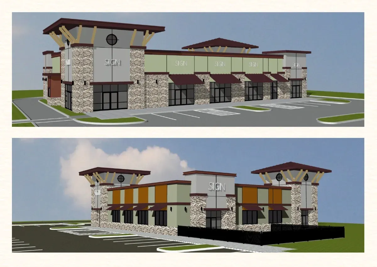 Early design concepts for 39-acre retail project proposed west of Lincoln. Courtesy of VMI Architecture.