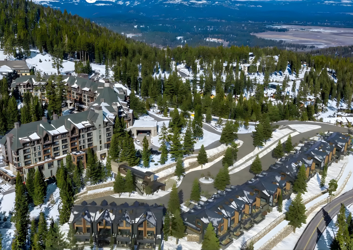 An aerial rendering shows the approved Ritz-Carlton Lake Tahoe Mountain Challets project. Image courtesy of Placer County. 