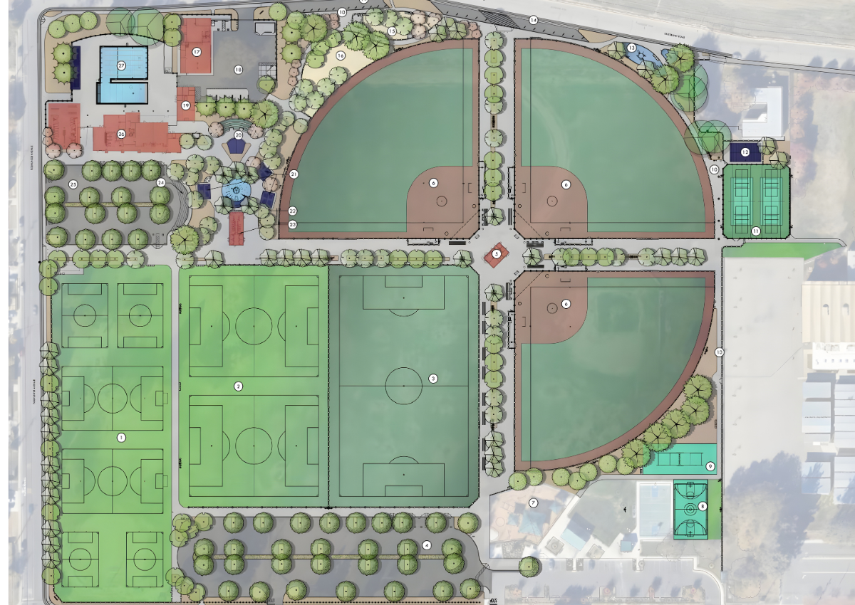 A site plan shows the planned transformation of Bryte Park in West Sacramento. Image: West Sacramento & Verde Design.