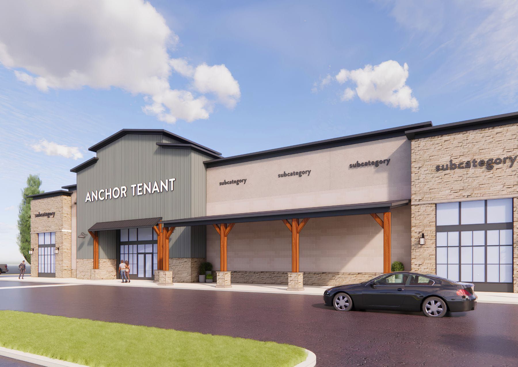 A rendering shows a building planned for the Sierra View Shopping Center at Pleasant Grove Boulevard and Fiddyment Road in west Roseville. The City Council sent the project back to the Planni