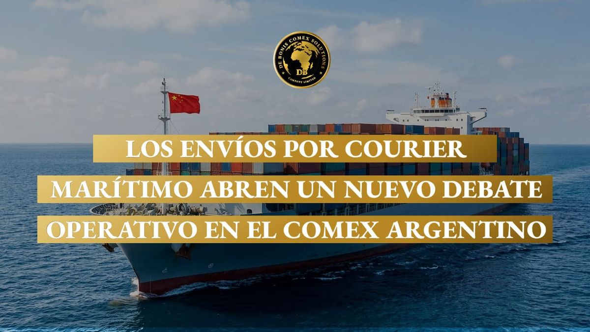 Buque portacontenedores utilizado en operaciones de courier marítimo, una modalidad que gana espacio en el comercio exterior argentino para cargas de menor volumen.
