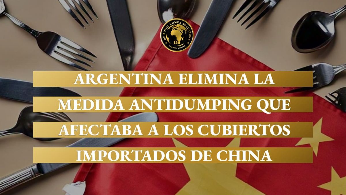 Cubiertos de acero inoxidable sobre bandera de China vinculados a la suspensión del antidumping para cubiertos importados.
