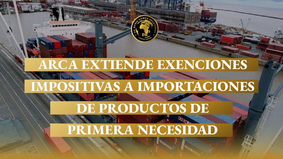 Puerto con contenedores de carga utilizados en operaciones de importación, en una nota sobre ARCA y la prórroga de exenciones impositivas para productos de primera necesidad y MiPyMEs.