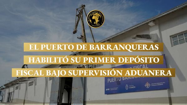 Vista del nuevo depósito fiscal en el Puerto de Barranqueras, habilitado bajo supervisión aduanera para operaciones de comercio exterior en Chaco.