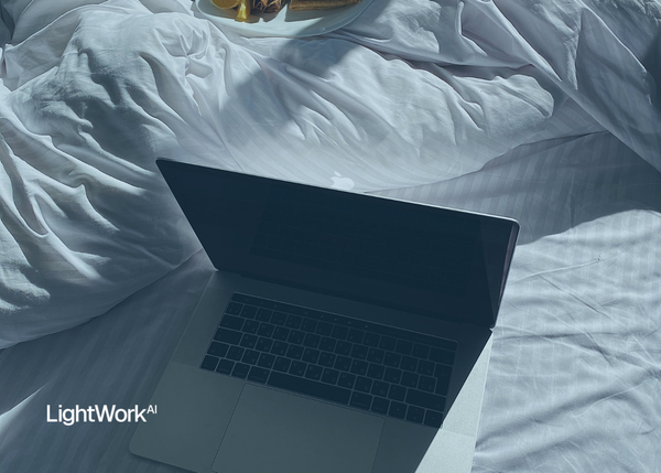 Blog cover image of laptop and lightwork logo