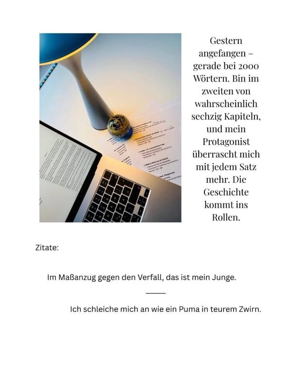 Ein neuer Anfang. Ein neues Buch entsteht.