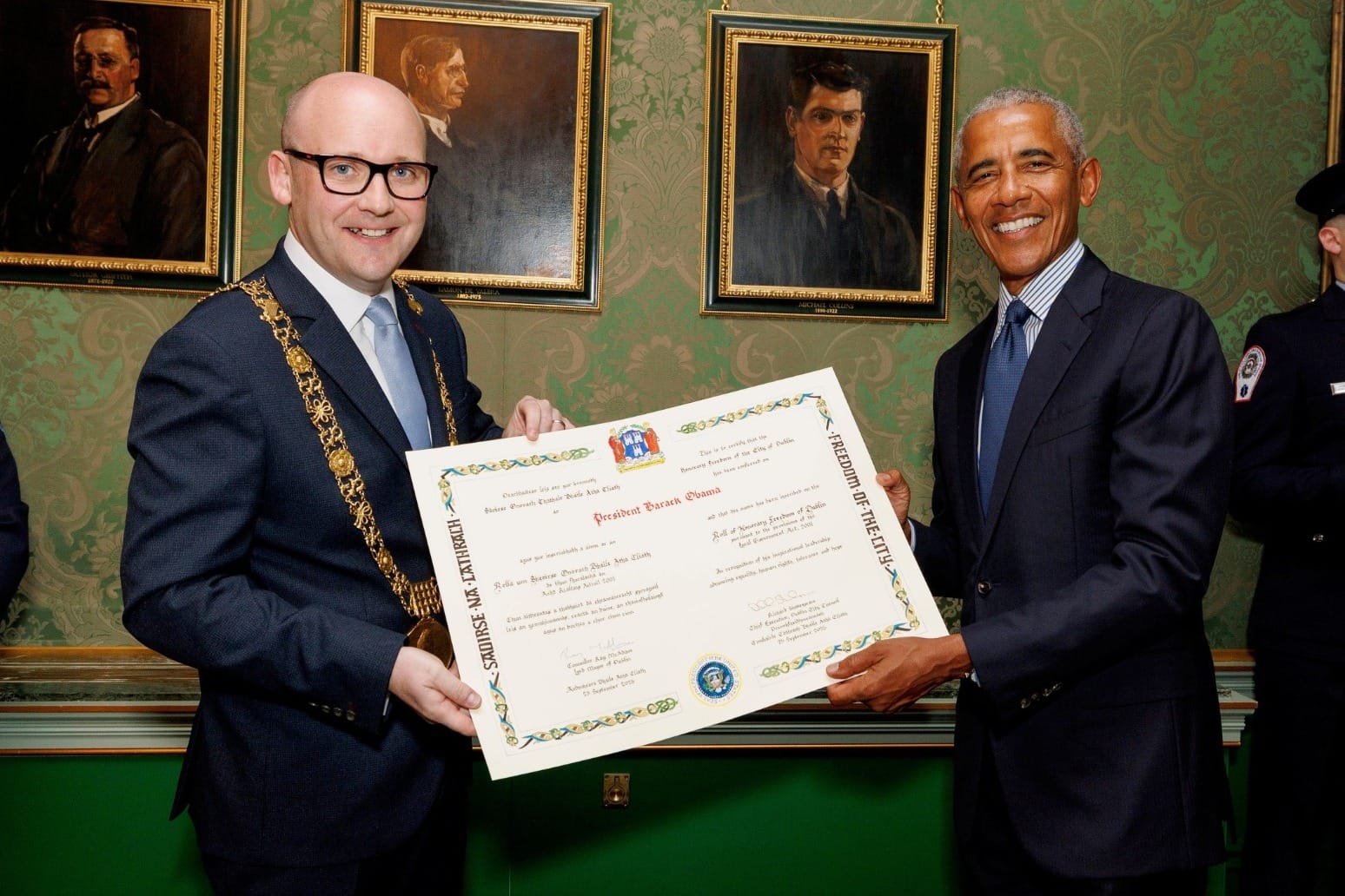 Obama Receives Freedom of Dublin in Private Ceremony Ahead of Dublin Arena Event