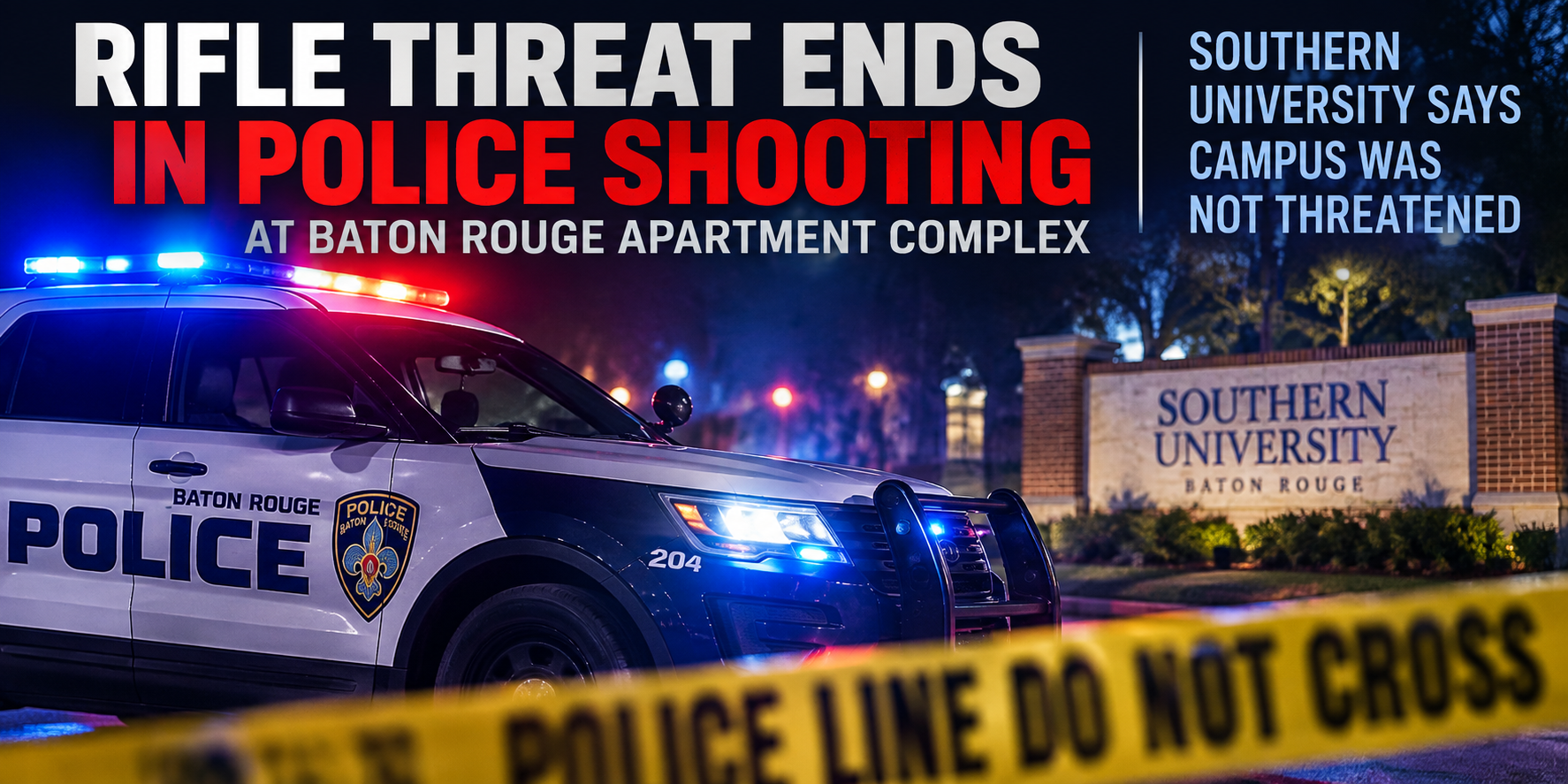 Rifle Threat at Baton Rouge Apartment Complex Ends With Police Shooting; Southern University Says Campus Was Not Threatened