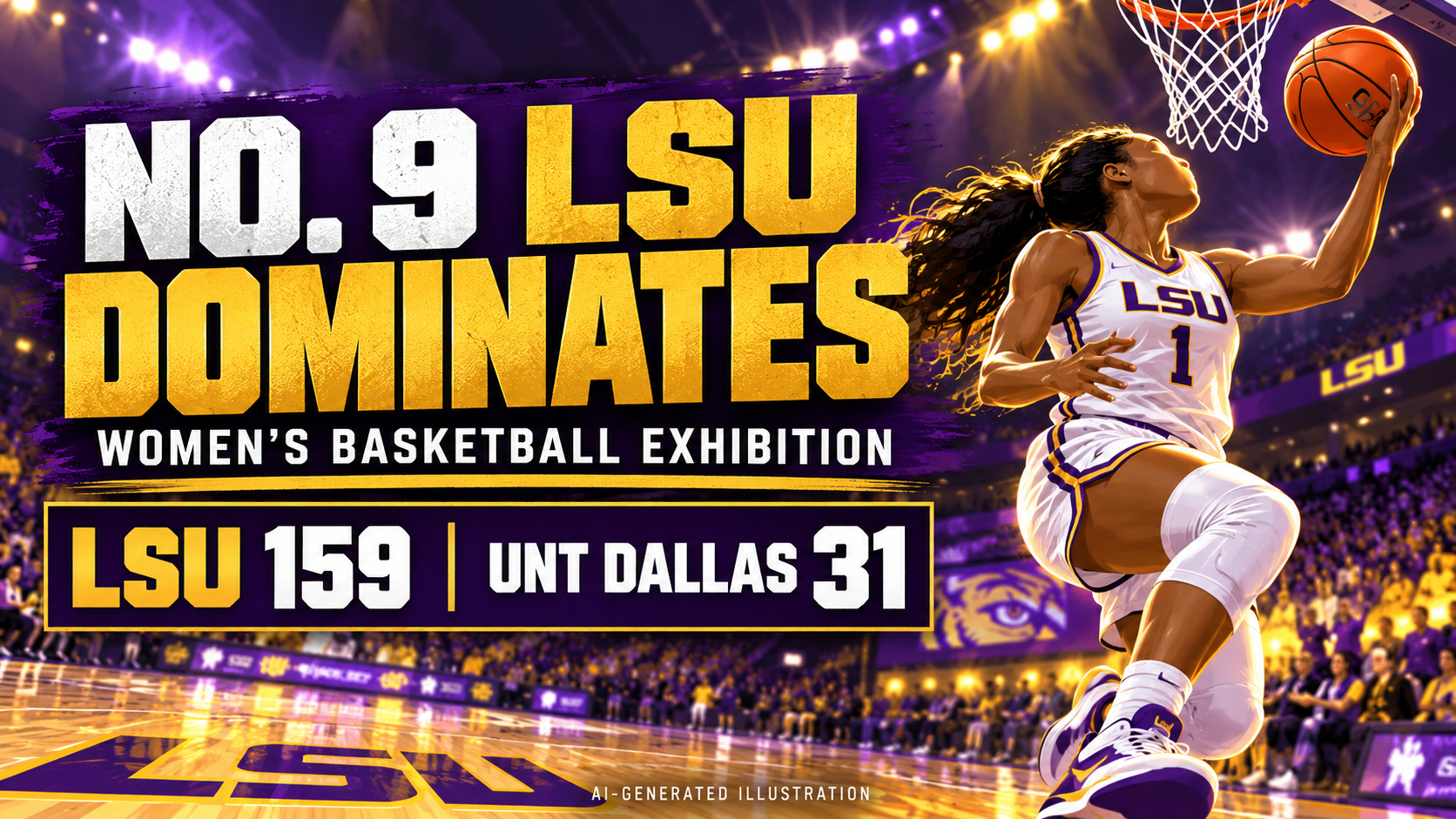 Fulwiley leads No. 9 LSU past UNT Dallas 159-31 in exhibition