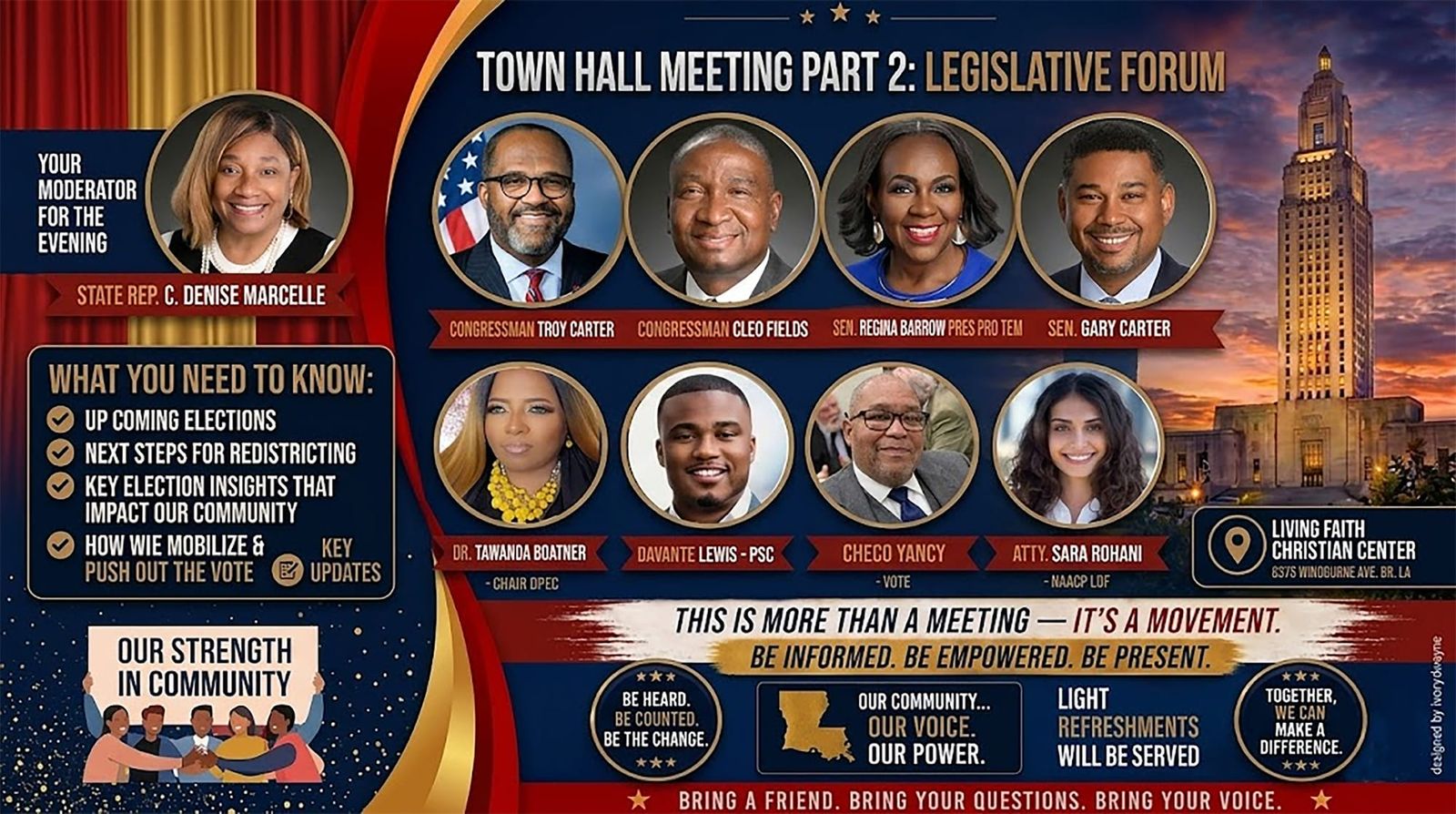 Black Leaders, Elected Officials to Address Redistricting, Elections at Baton Rouge Town Hall post image
