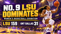 Fulwiley leads No. 9 LSU past UNT Dallas 159-31 in exhibition post image
