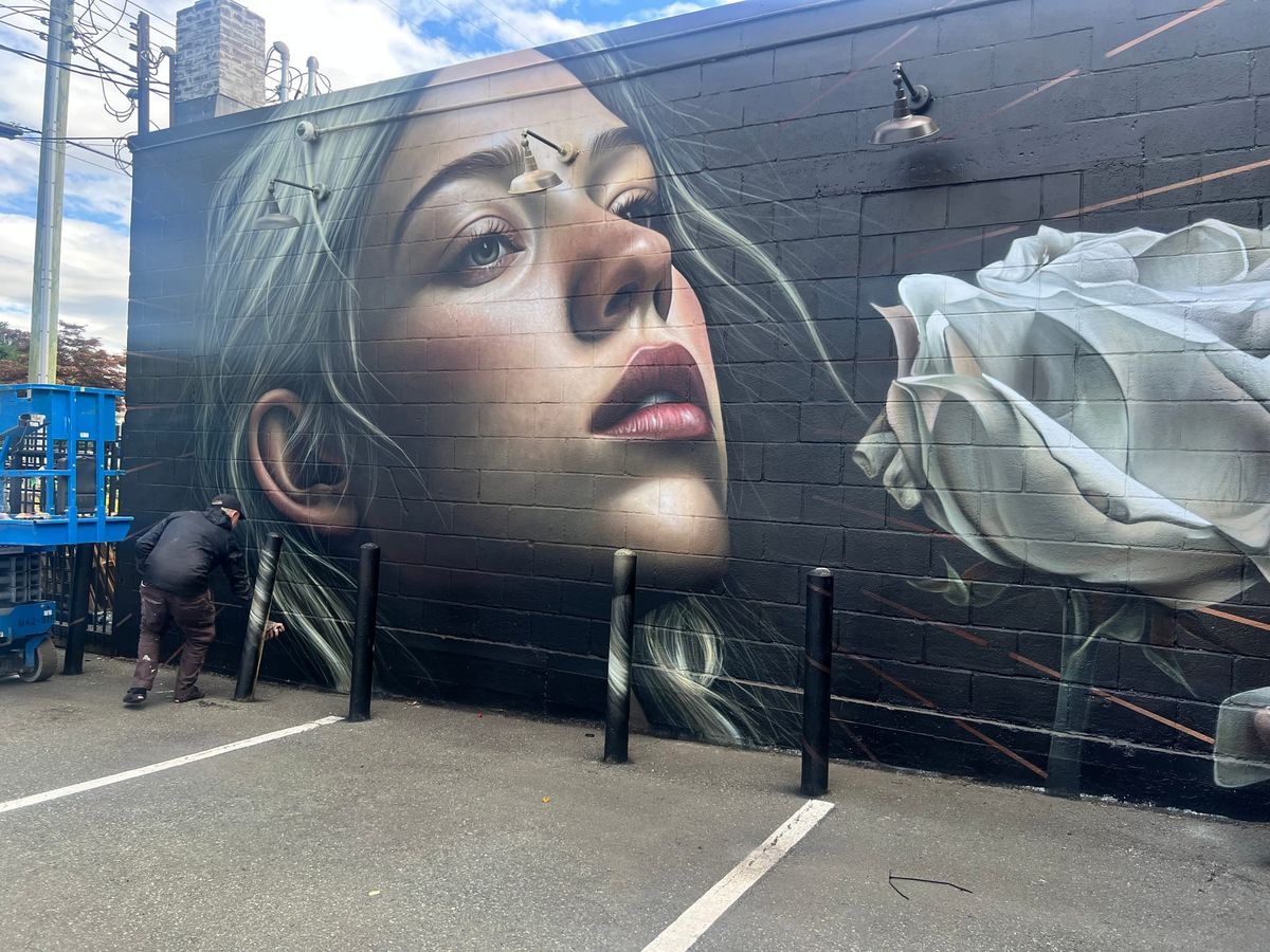 Street artist Jeks brings his mesmerizing & photorealistic work to a downtown Chilliwack wall: Mural Festival 2026