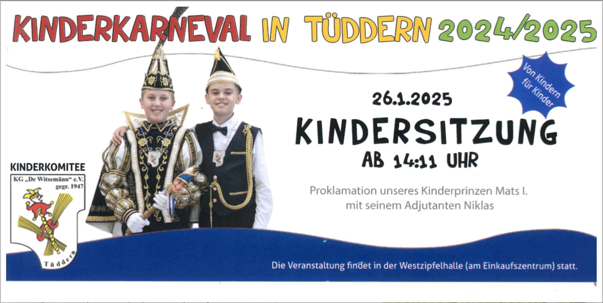 Große Kindersitzung der KG "De Witsemänn" Tüddern