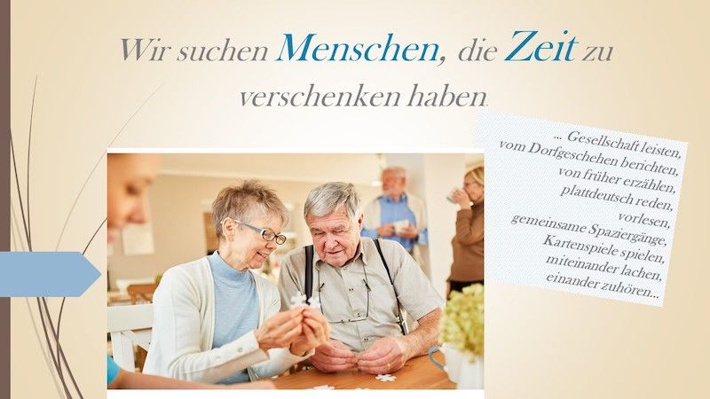 Wir suchen Menschen, die Zeit zu verschenken haben
