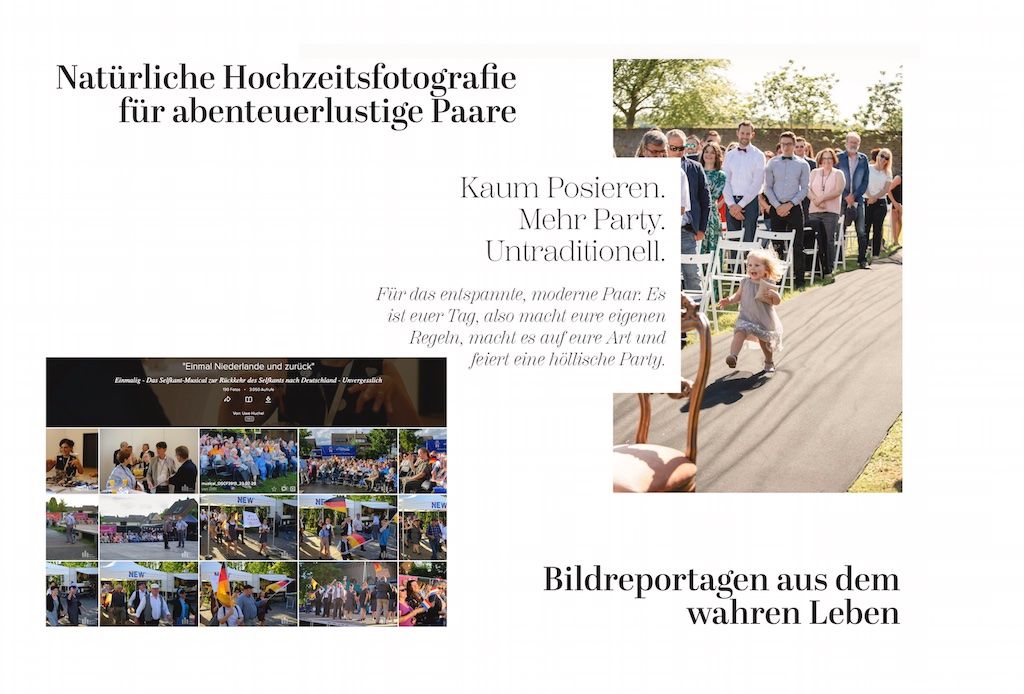 Natürliche Hochzeitsfotografie und Bildreportagen aus dem wahren Leben