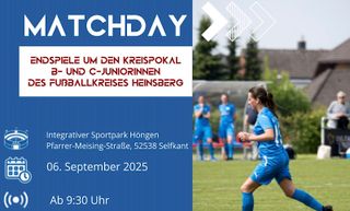 Kreispokalfinalrunde der B- und C- Mädchen am Samstag 6.9. ab 9:30 beim SC Selfkant
