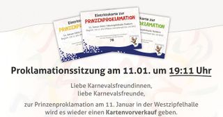Kartenvorverkauf 14.12.2024 zur  Proklamationssitzung der KG „De Witsemänn“ Tüddern
