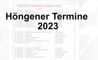 Termine der Höngenerr Ortsvereine
